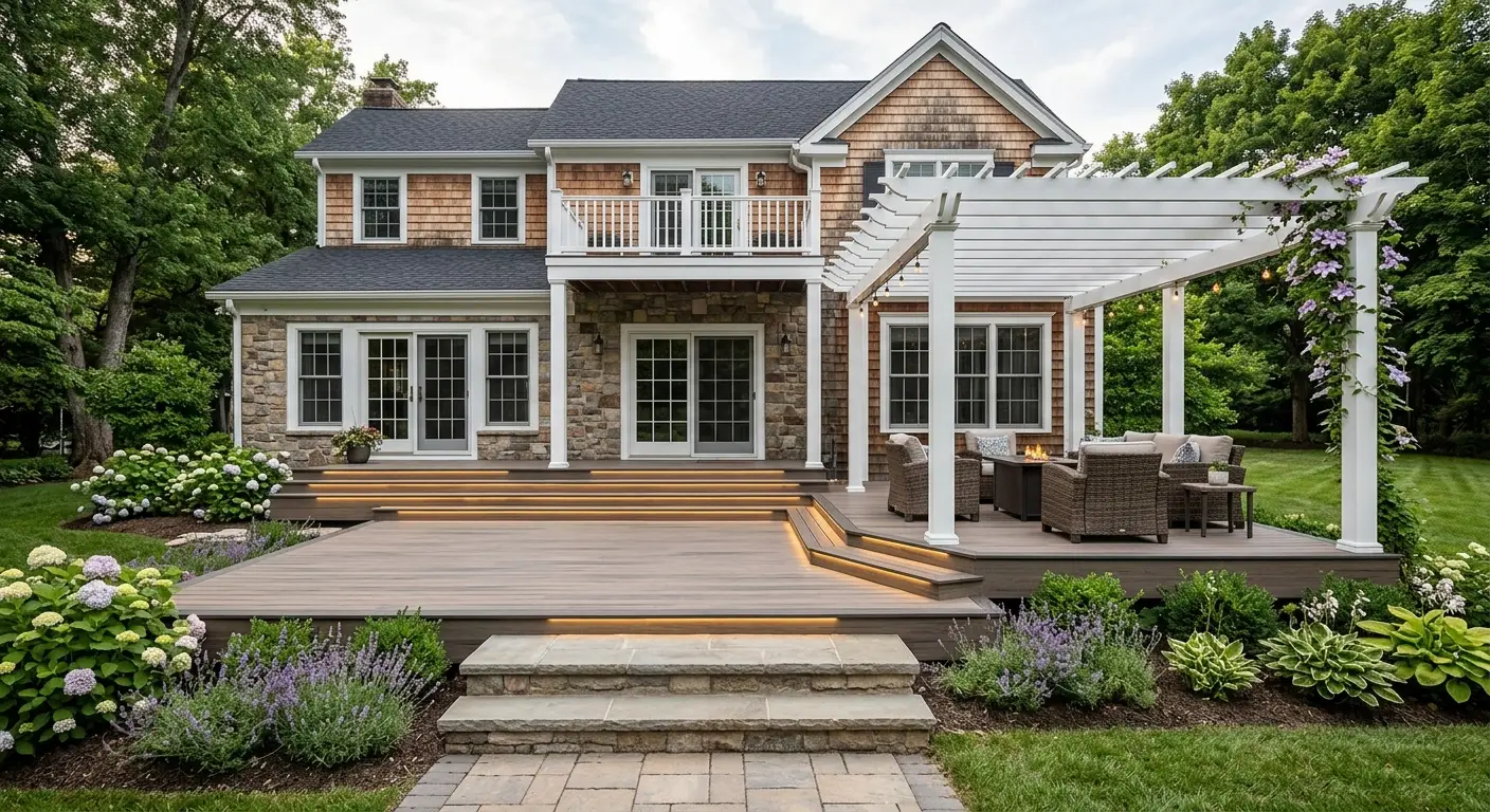 Beautiful custom deck built by Padgett Outdoor Solutions in Greensboro NC